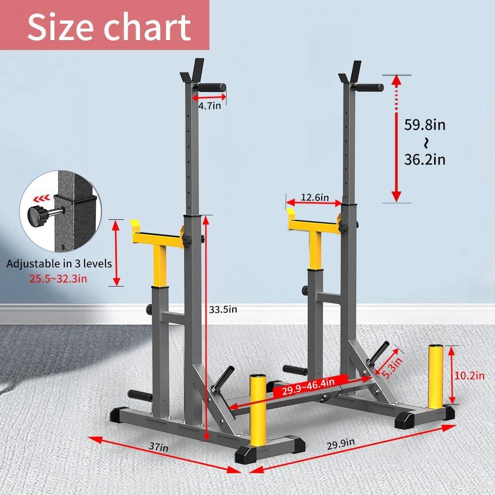 our Review: K KiNGKANG⁣ 690lb Adjustable Squat Rack
